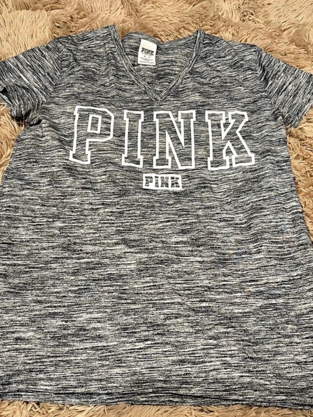 PINK Short Sleeve Tee in Gray